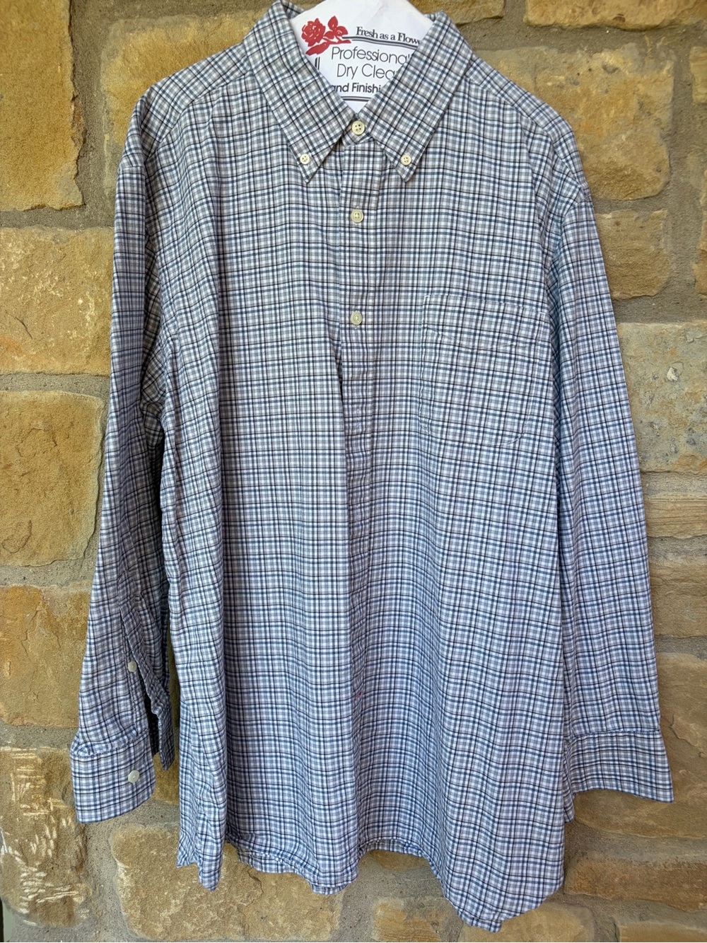 Daniel Cremieux Men's Button-Down Plaid Shirt in Blue and Gray